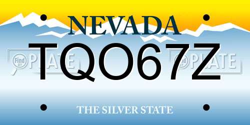TQO67Z Nevada License Plate