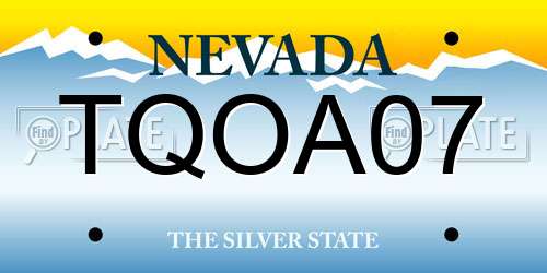 TQOA07 Nevada License Plate