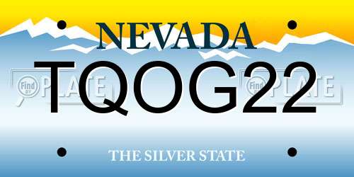 TQOG22 Nevada License Plate