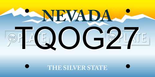 TQOG27 Nevada License Plate