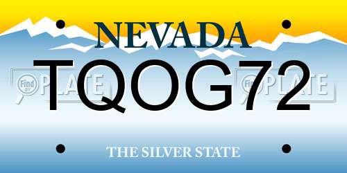 TQOG72 Nevada License Plate
