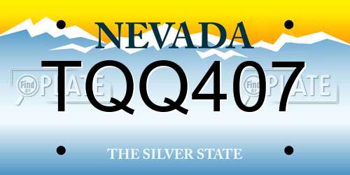 TQQ407 Nevada License Plate