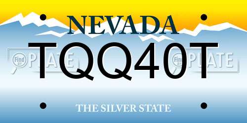 TQQ40T Nevada License Plate