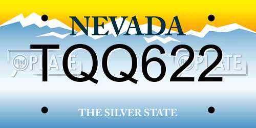 TQQ622 Nevada License Plate