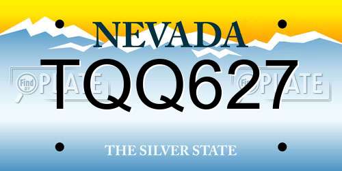 TQQ627 Nevada License Plate