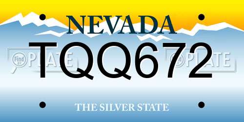 TQQ672 Nevada License Plate