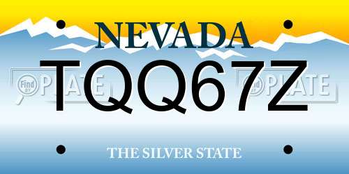 TQQ67Z Nevada License Plate