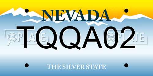TQQA02 Nevada License Plate