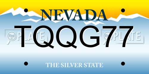 TQQG77 Nevada License Plate