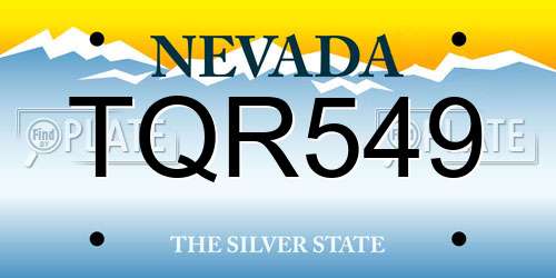 TQR549 Nevada License Plate