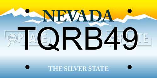 TQRB49 Nevada License Plate