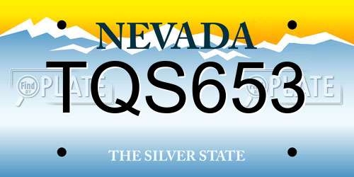 TQS653 Nevada License Plate