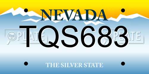 TQS683 Nevada License Plate