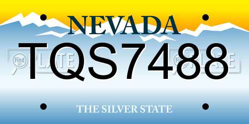 TQS7488 Nevada License Plate
