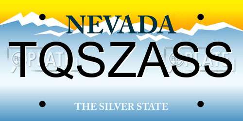 TQSZASS Nevada License Plate