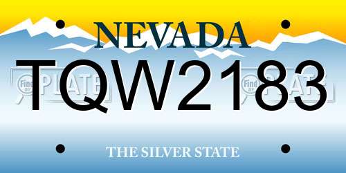 TQW2183 Nevada License Plate
