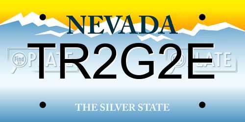 TR2G2E Nevada License Plate