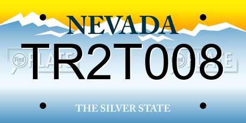 TR2T008 Nevada License Plate