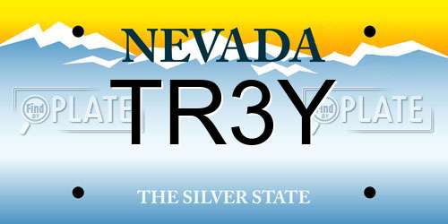 TR3Y Nevada License Plate
