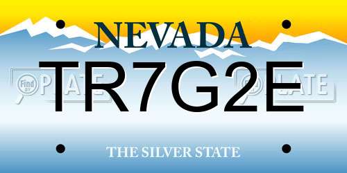 TR7G2E Nevada License Plate