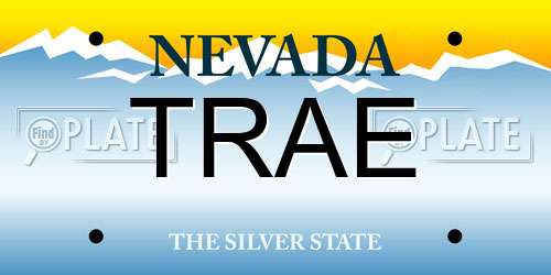 TRAE Nevada License Plate