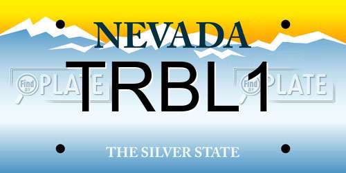 TRBL1 Nevada License Plate