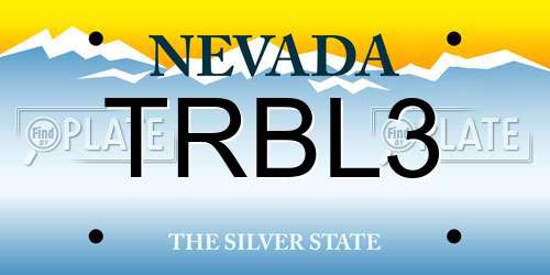 TRBL3 Nevada License Plate