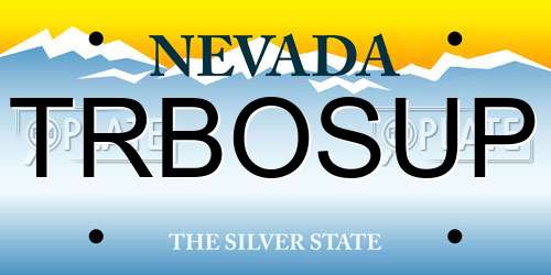 TRBOSUP Nevada License Plate