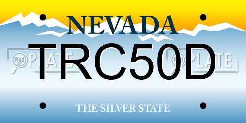 TRC50D Nevada License Plate