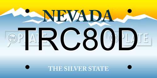 TRC80D Nevada License Plate