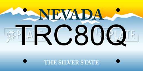 TRC80Q Nevada License Plate