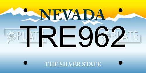 TRE962 Nevada License Plate