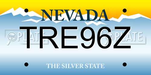 TRE96Z Nevada License Plate