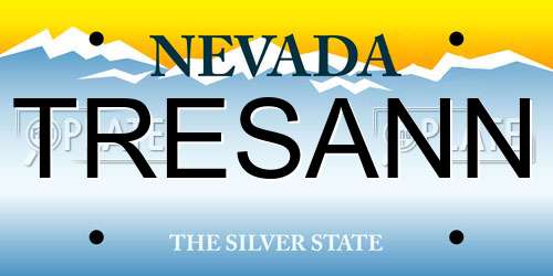 TRESANN Nevada License Plate