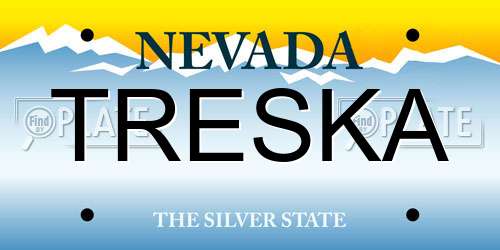 TRESKA Nevada License Plate