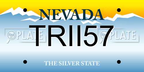 TRII57 Nevada License Plate
