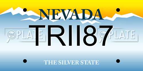 TRII87 Nevada License Plate