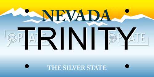 TRINITY Nevada License Plate
