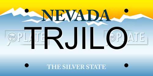 TRJILO Nevada License Plate