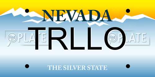 TRLLO Nevada License Plate