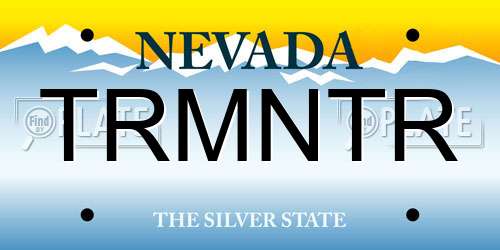 TRMNTR Nevada License Plate
