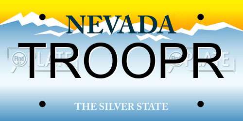 TROOPR Nevada License Plate