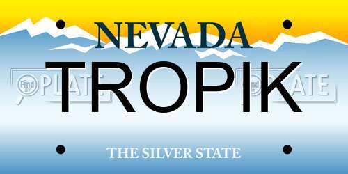 TROPIK Nevada License Plate