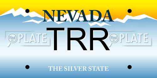 TRR Nevada License Plate
