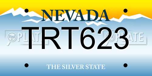 TRT623 Nevada License Plate