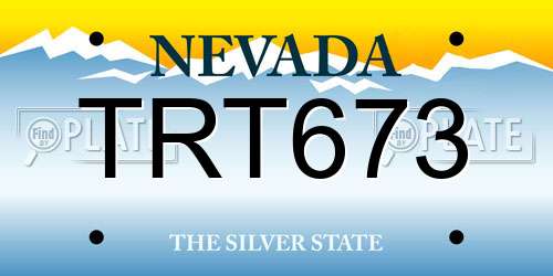 TRT673 Nevada License Plate