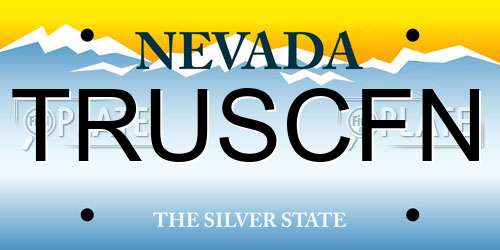 TRUSCFN Nevada License Plate