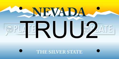 TRUU2 Nevada License Plate