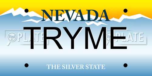 TRYME Nevada License Plate