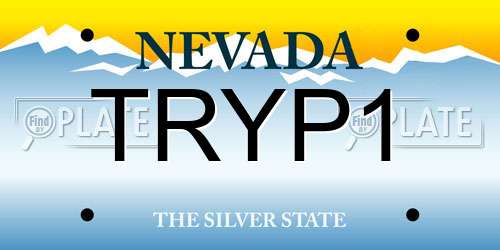 TRYP1 Nevada License Plate